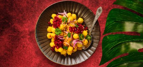 Salotos su Pom' Noisettes, lęšiais ir citrinų vinaigrette užpilu