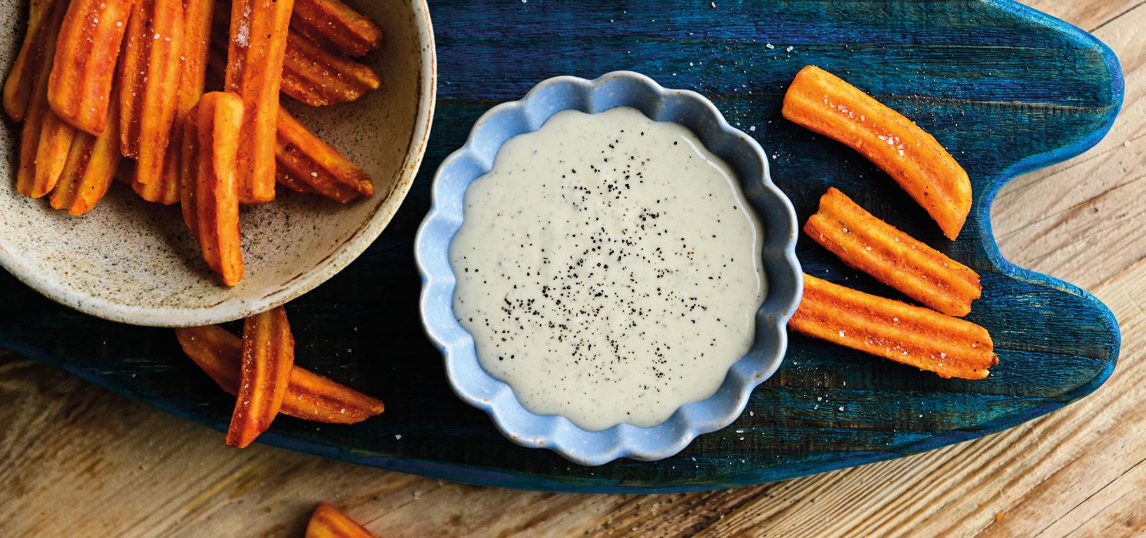 Aviko Wavy Blends Paprika su kreminiu gorgonzolos padažu